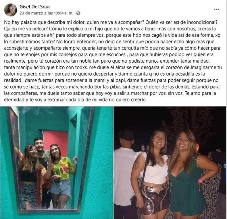 Gisel, hermana de Carla, víctima de femicidio.