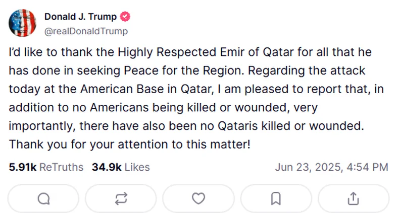 El mensaje de Donald Trump.