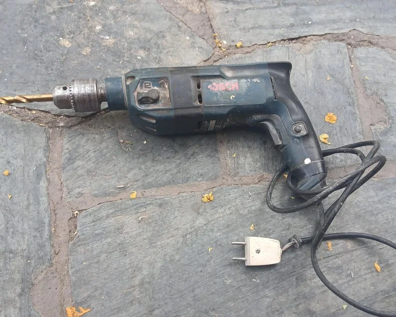 El taladro recuperado por la policía