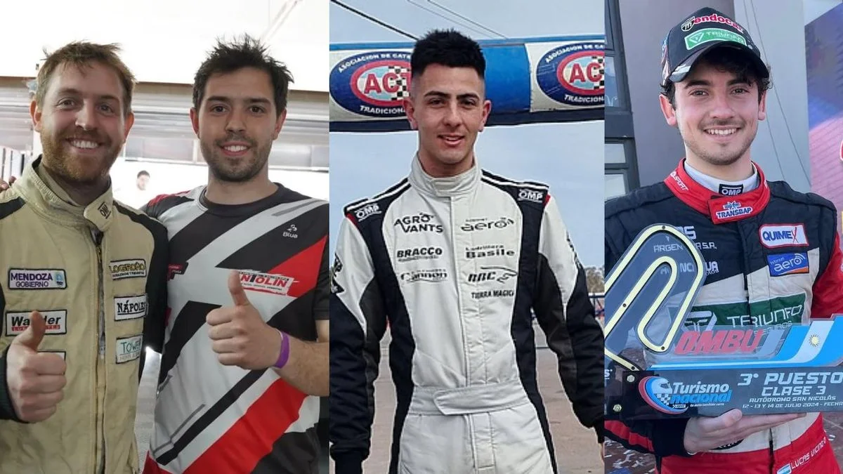 Gonzalo, Matías Antolín, Lucas Vicino y Danilo Gil, los mendocinos invitados a la "Carrera de los 300 Pilotos"