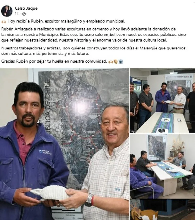 El posteo del jefe comunal en sus redes.
