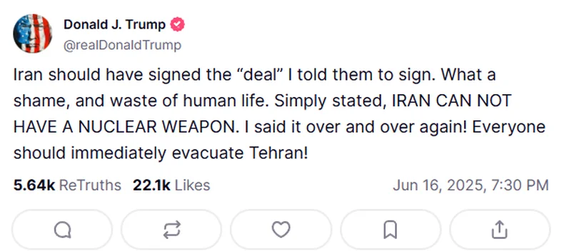 La publicaci&oacute;n de Donald Trump.