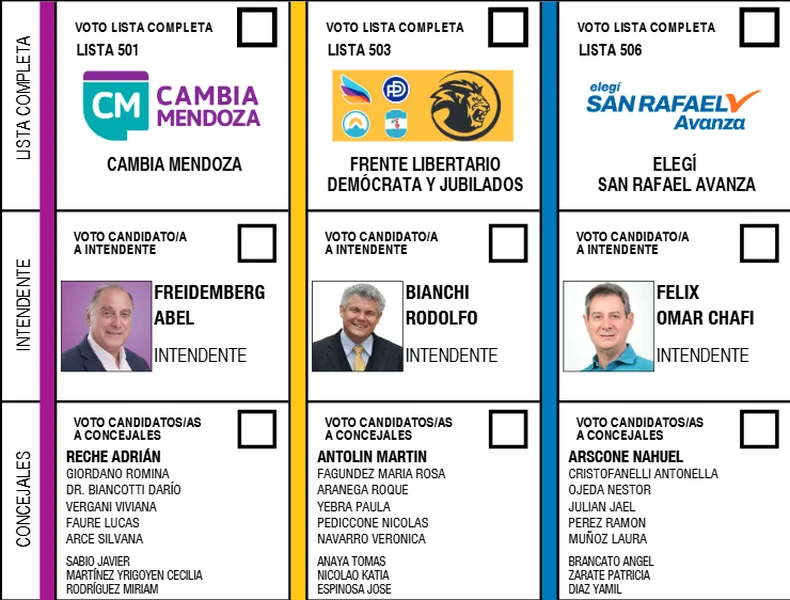 La lista de candidatos a San Rafael muestra que María Rosa Fagundez lo reemplazaría en el Concejo Deliberante. 