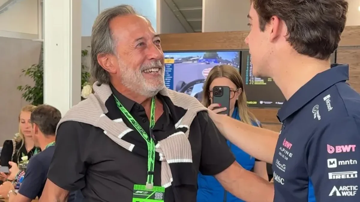 Franco Colapinto recibió la visita de Guillermo Francella en la previa del gran premio de Canadá