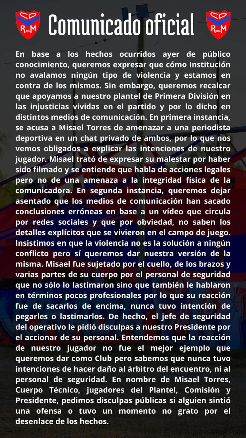La palabra de Rodeo del Medio por los disturbios.