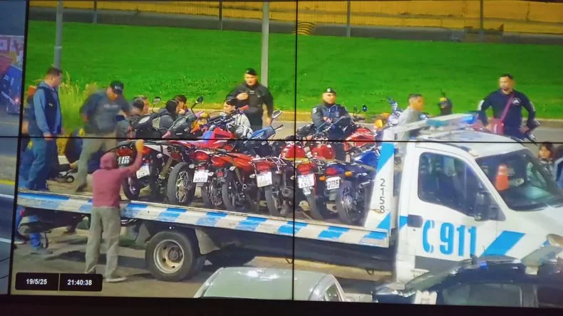 Caravana de motos en el Gran Mendoza.