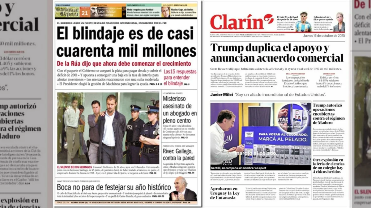 El déjà vu de los 40 mil millones: el blindaje que anunció Trump para Milei, dos tapas y un viaje al pasado