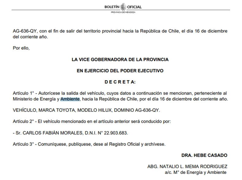 La autorización, vía Boletín Oficial.