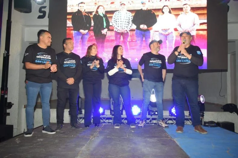 Alejandro Morillas, intendente de San Carlos y flamante aliado a la UCR, encabez&oacute; el acto de presentaci&oacute;n de candidatos.&nbsp;