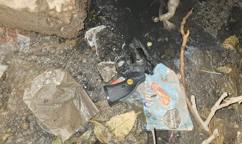 El arma  calibre 22 secuestrada durante el operativo policial