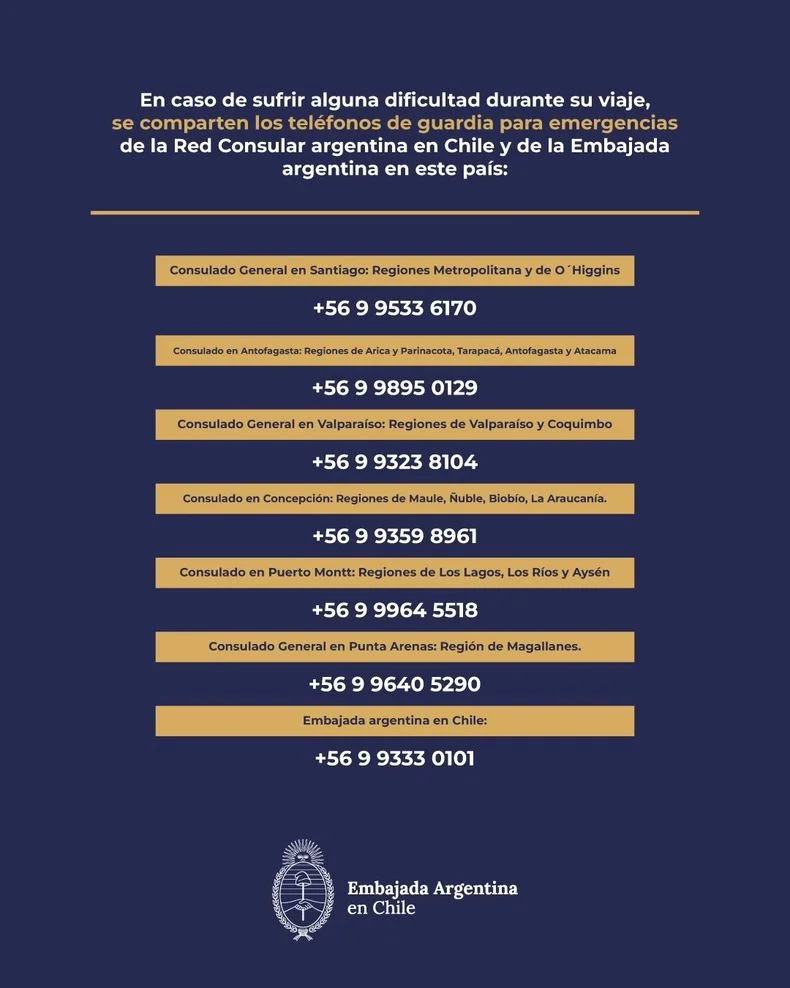 La lista de tel&eacute;fonos &uacute;tiles para los casos de inseguridad en Chile.&nbsp;