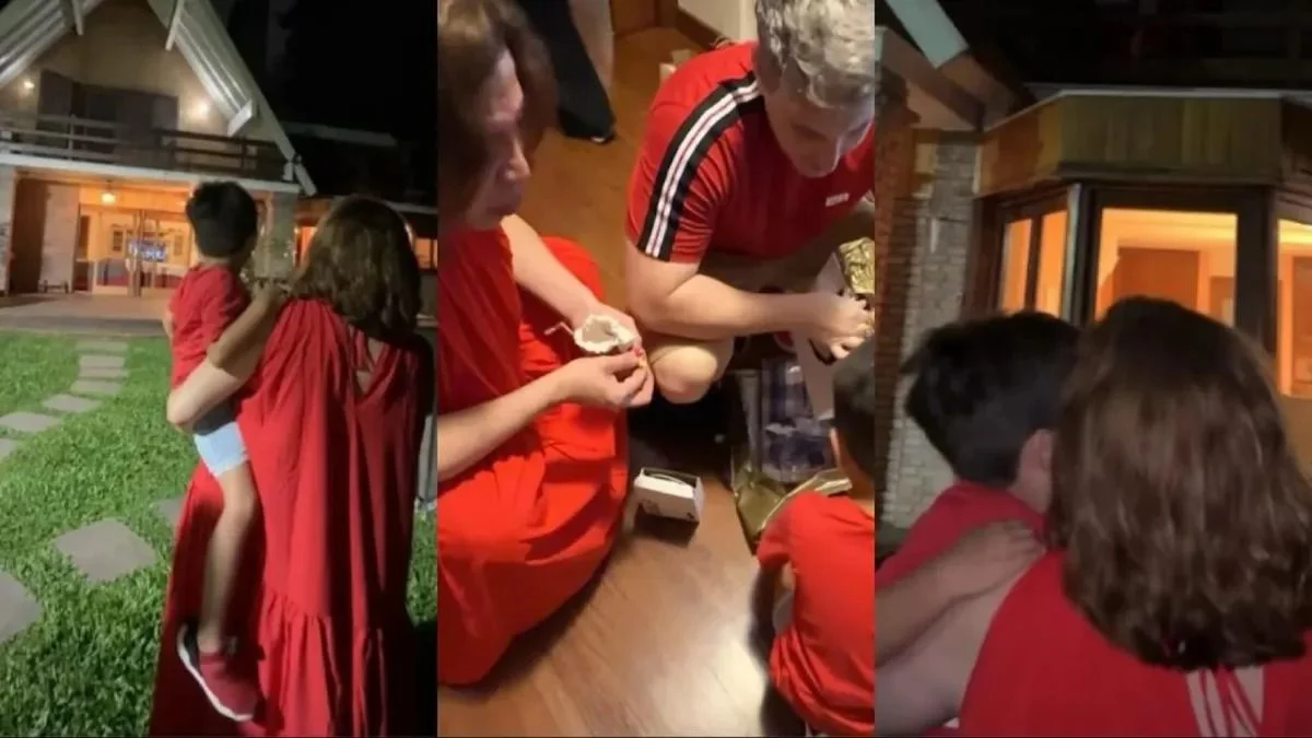 Lizy Tagliani vivió la primera Navidad con su hijo Tati: las tiernas postales