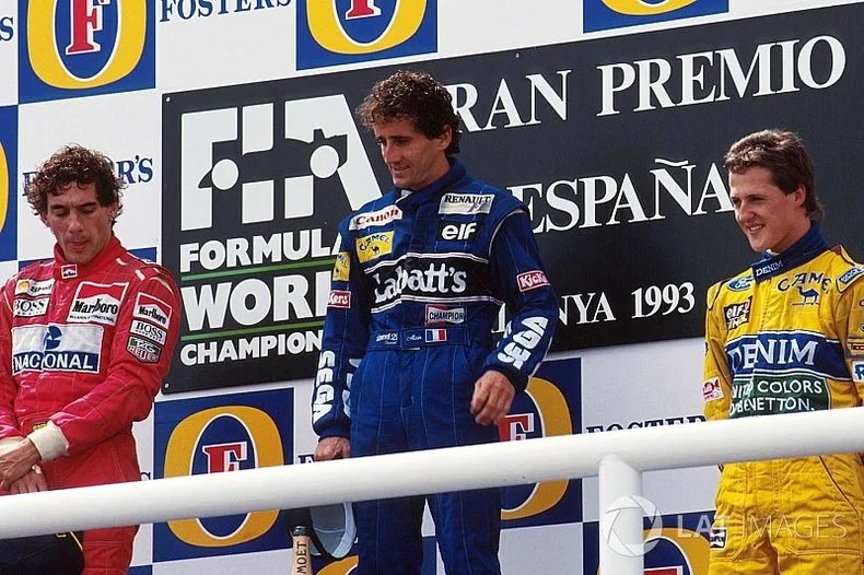 Senna, Prost y Schumacher.
