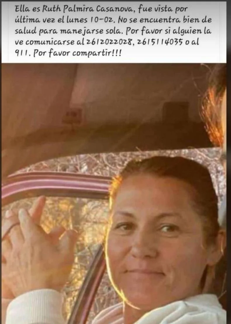 La mujer desaparecida que es buscada desde el lunes 10 de febrero.