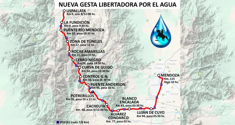 Vecinos de Uspallata organizan una caravana a pie para llegar a Mendoza el 9 de diciembre. 