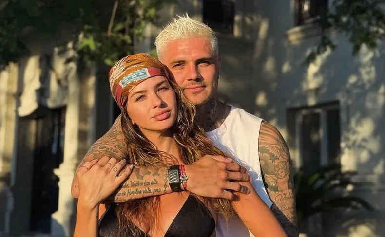 Mauro Icardi sali&oacute; a bancar a su pareja en redes