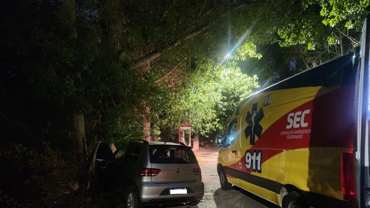 Guaymallén: chocó con su auto contra un camión, luego impactó contra un árbol y resultó herida
