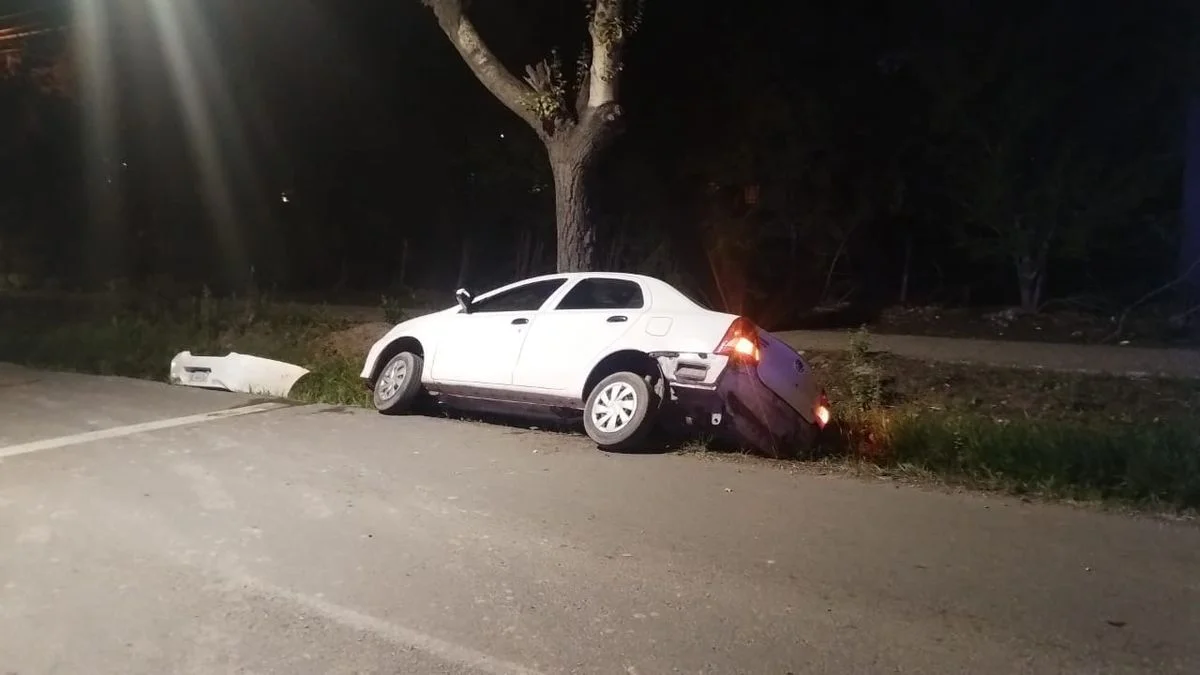 Un conductor ebrio cayó con su auto dentro de una acequia en Luján