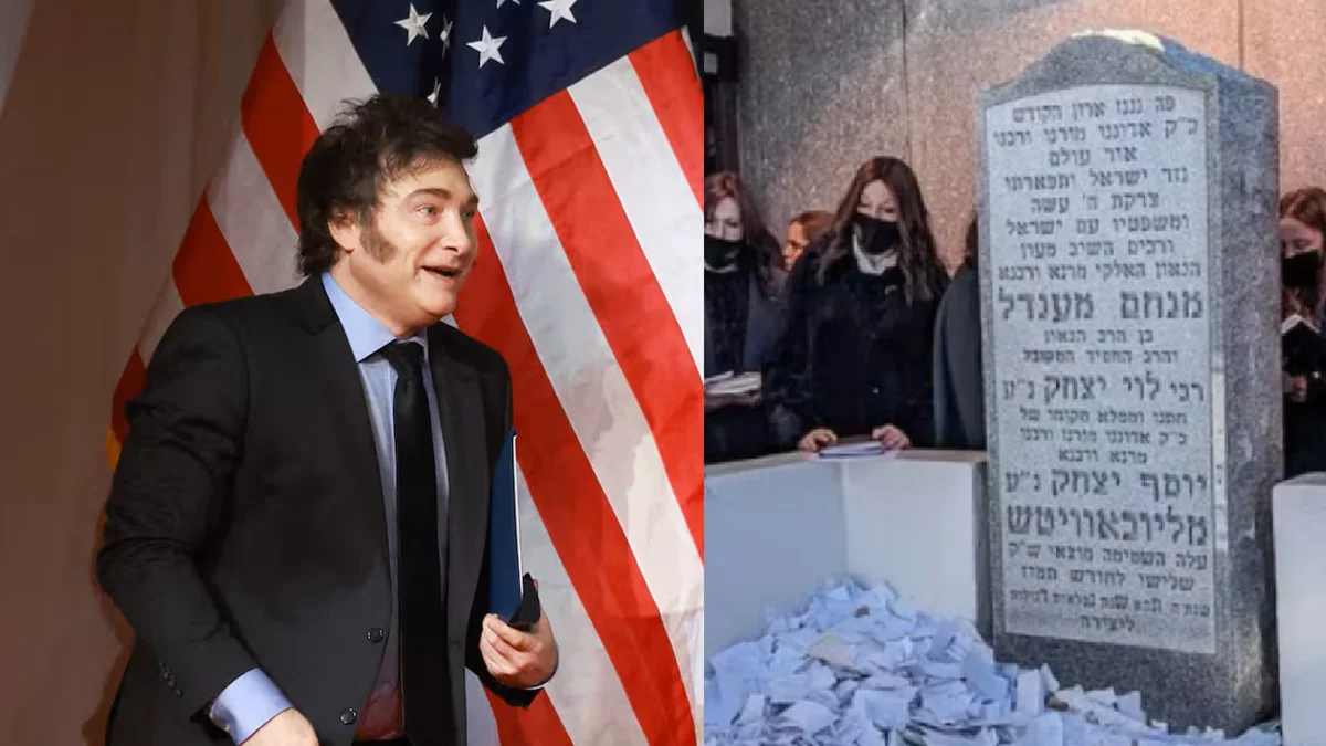 Milei inició su visita a Nueva York rezando en la tumba del Rebe de Lubavitch