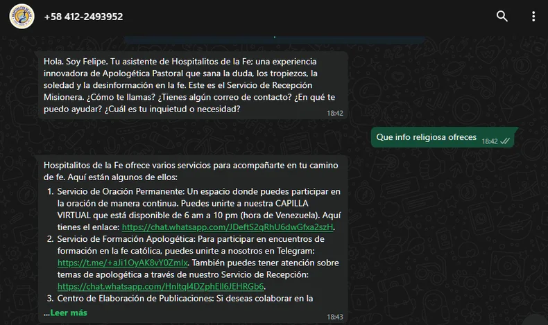As&iacute; se ve un chat con la inteligencia artificial