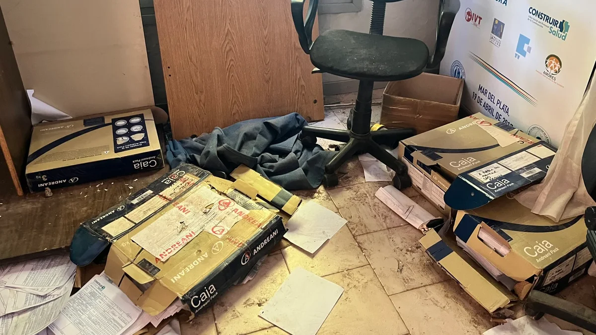 Así quedó la sede de la UOCRA Malargüe luego de incidentes con personas "ajenas" al gremio