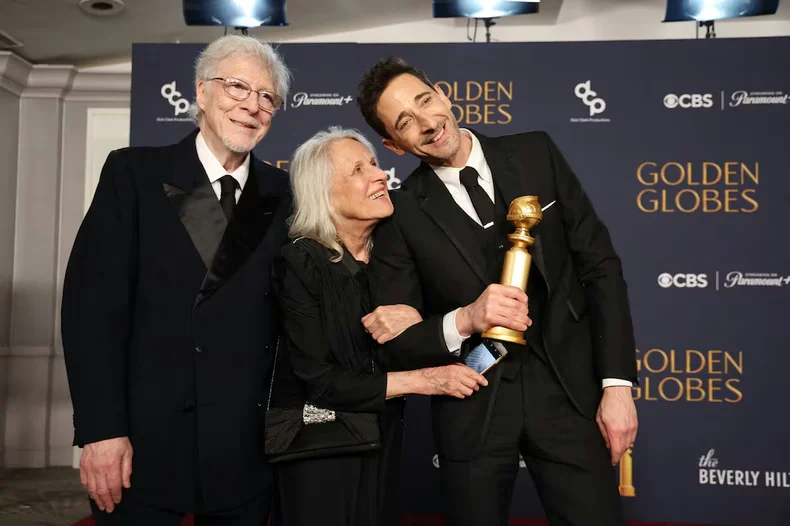 Adrien Brody junto a sus padres Iliot y Sylvia