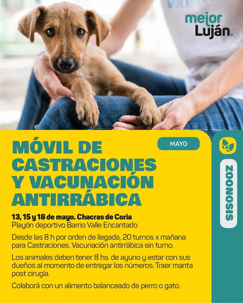 El aviso de Luj&aacute;n de Cuyo para el operativo de castraciones.