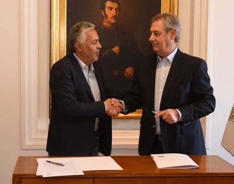 Cornejo y Félix firmaron obras de cara a las elecciones del 22 de febrero. 