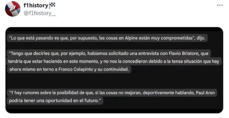 Crece la interna en Alpine.