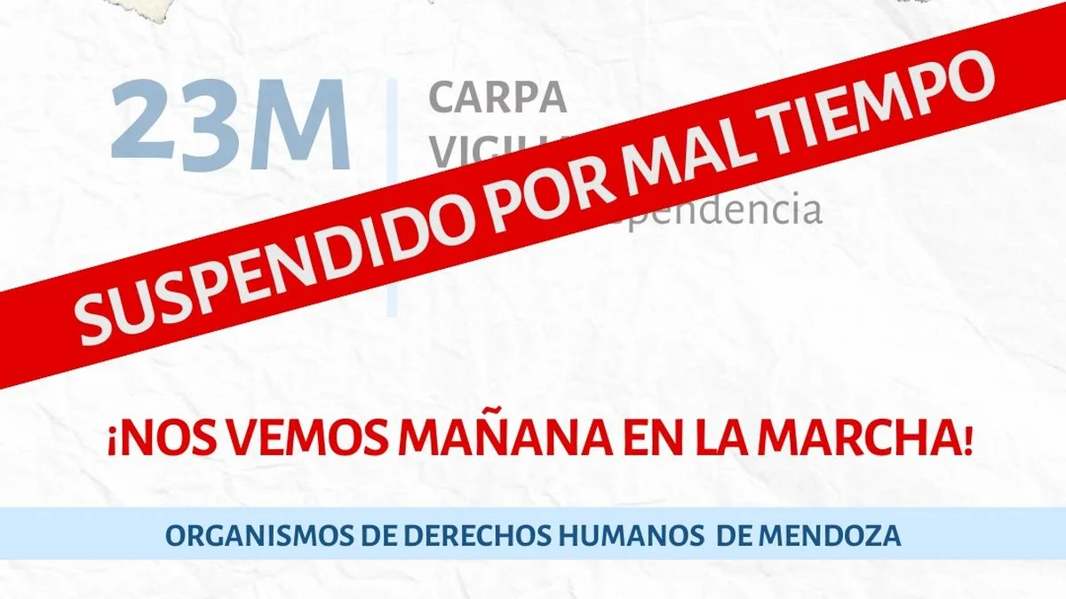 Por las lluvias, se suspendieron la vigilia y la carpa por el Día de la Memoria