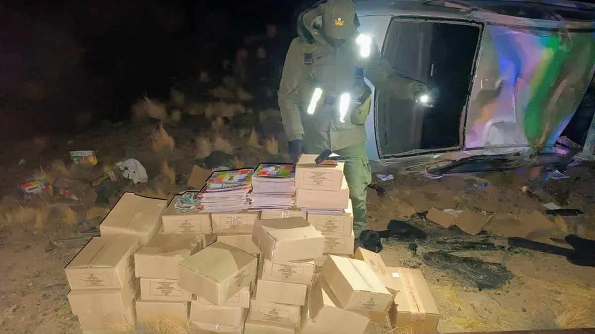 Volcó en la ruta 7 tras intentar contrabandear figuritas del Mundial desde Chile: manejaba alcoholizado