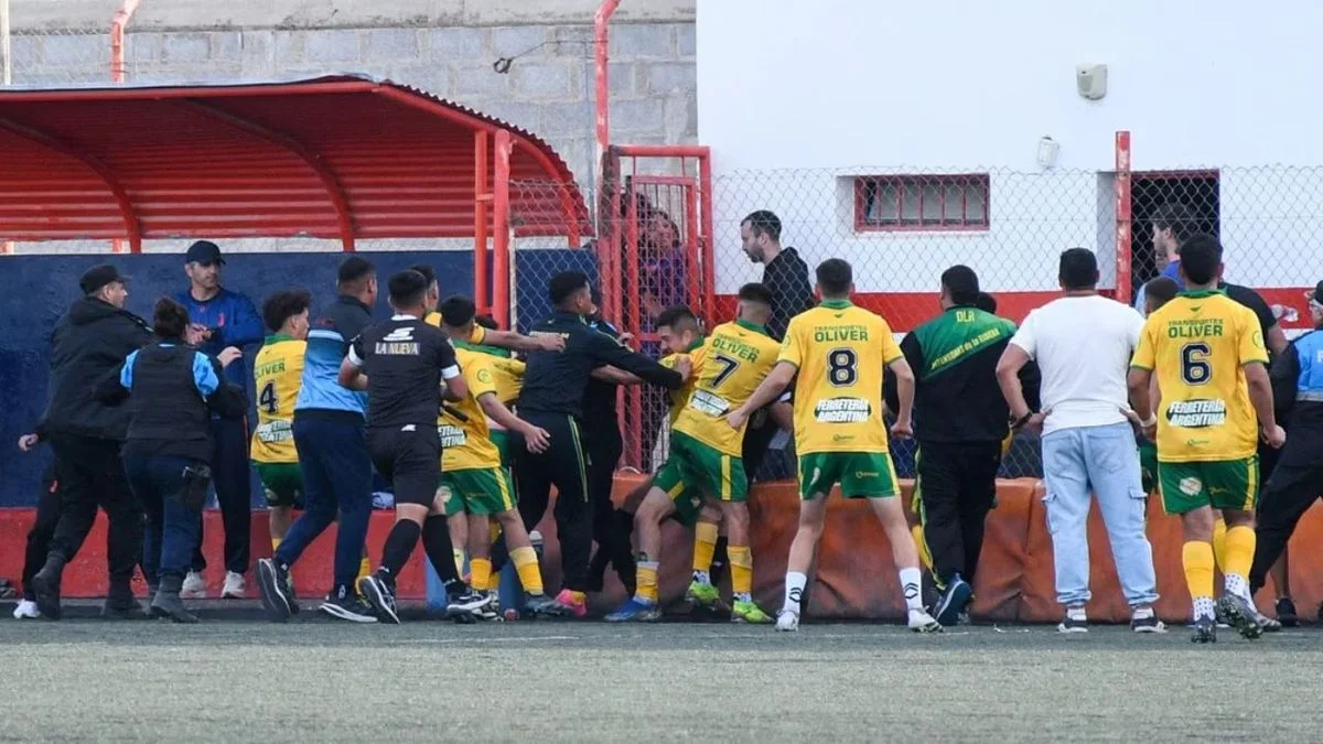 Video impactante: la brutal agresión de jugadores a un árbitro y a un asistente en Chubut