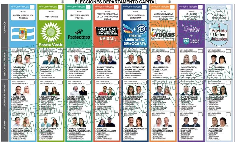 En la Ciudad de Mendoza se votan todas las categorías. 