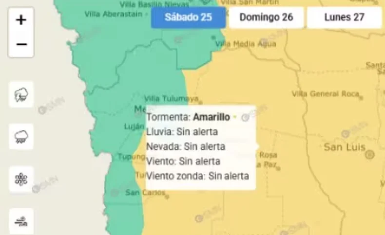 El alerta del SMN para Mendoza.