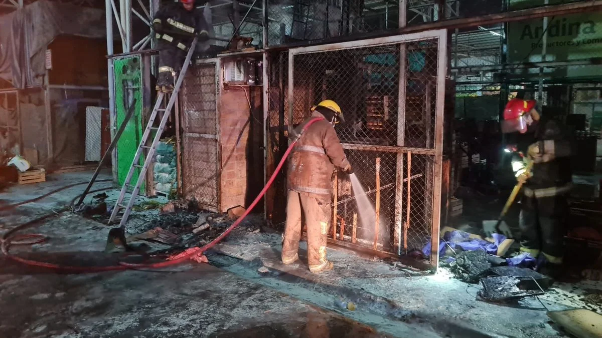 Importante incendio en el Mercado Cooperativo del Este: las llamas alcanzaron a dos puestos
