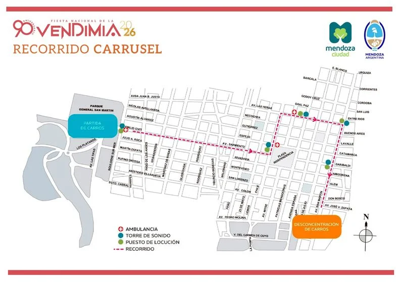 El Carrusel partirá desde los portones del Parque General San Martín. 