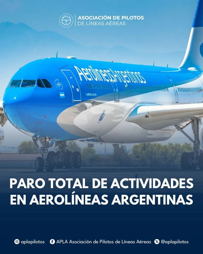 Paro de Aerol&iacute;neas Argentinas.