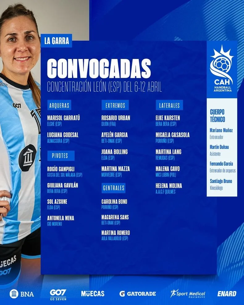 Las 18 jugadoras de La Garra que trabajarán en España.