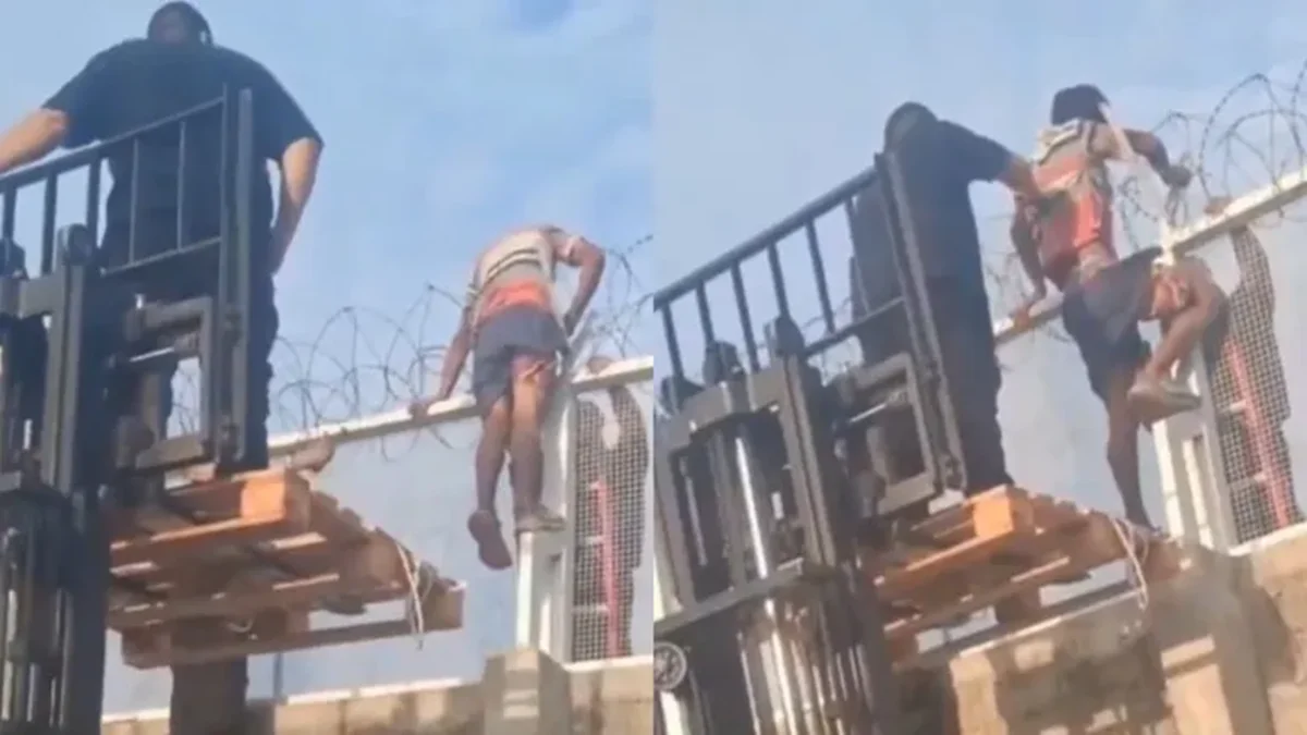 Insólito intento de robo: quedaron atrapados en un alambre de púas al escalar un supermercado