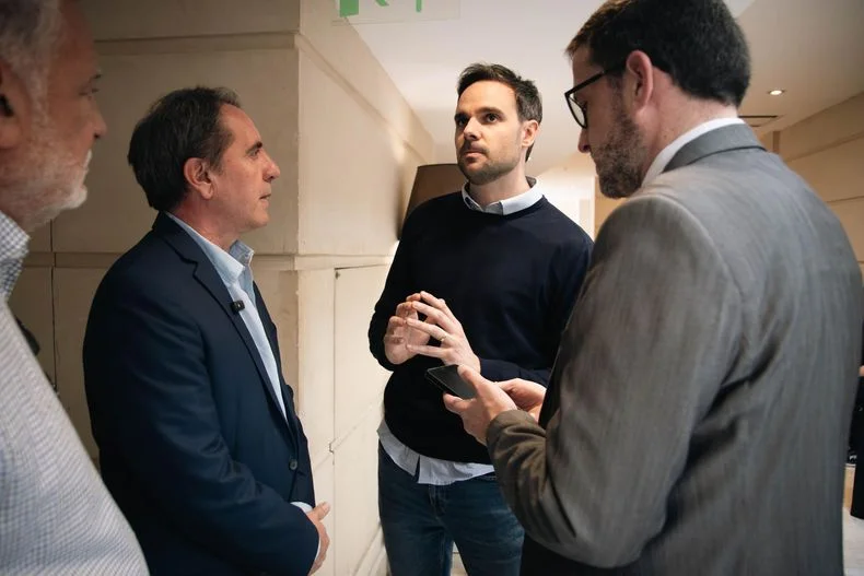 Gabriel Pradines, presidente del Pro y aliado de Provincias Unidas antes de la presentaci&oacute;n.&nbsp;
