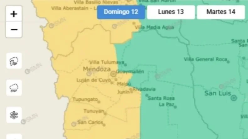 Las zonas que podr&iacute;an verse afectadas por el alerta amarilla.