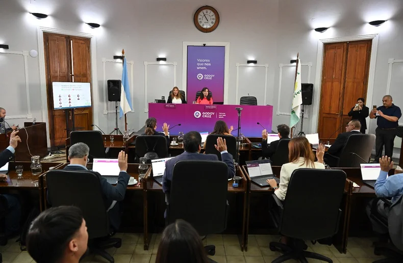 Concejales de Godoy Cruz durante la sesi&oacute;n de este mi&eacute;rcoles.&nbsp;
