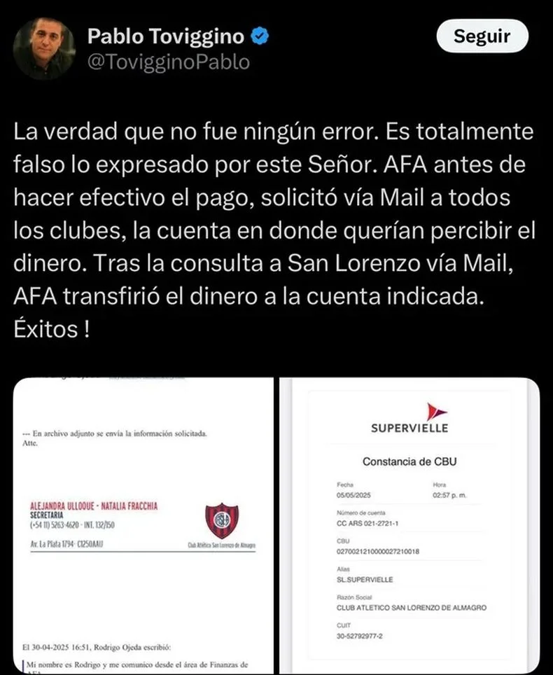 La Asociaci&oacute;n del F&uacute;tbol Argentino (AFA) se meti&oacute; en el esc&aacute;ndalo.