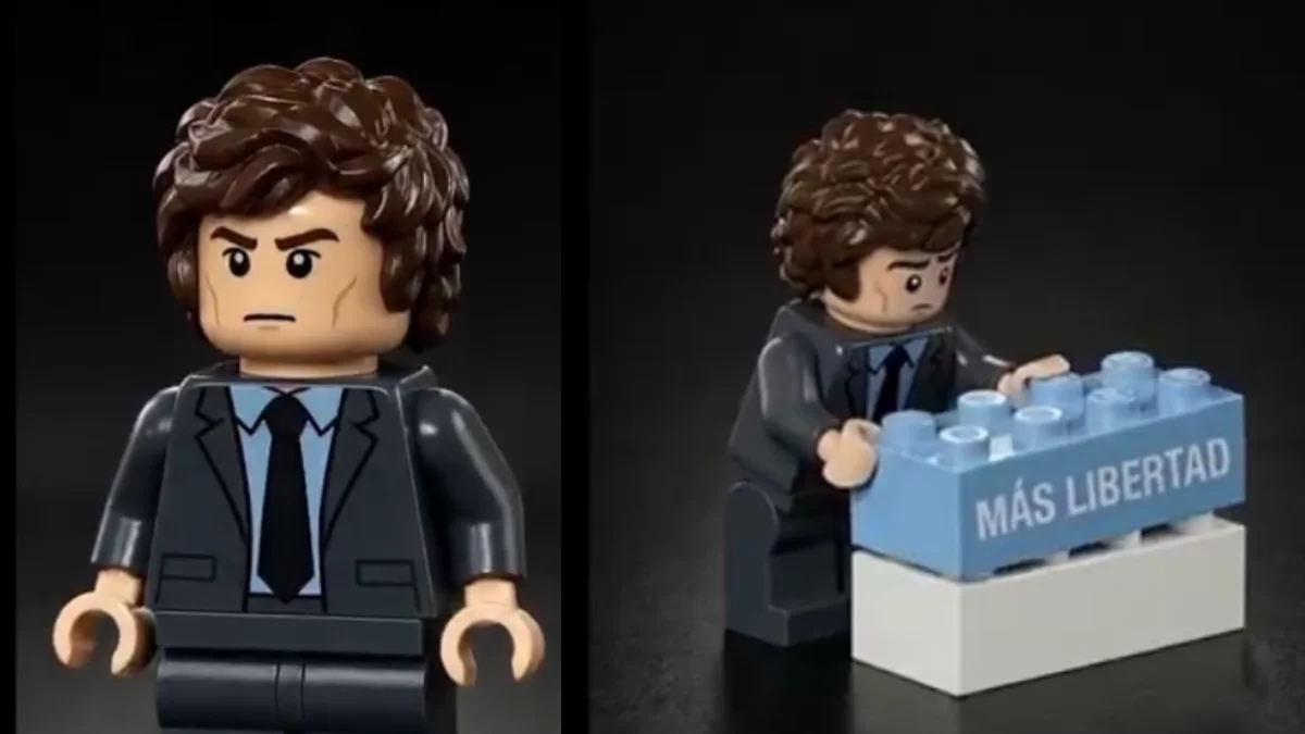 El curioso posteo de Milei por el Día del Trabajador con un video caracterizado como un "Lego"