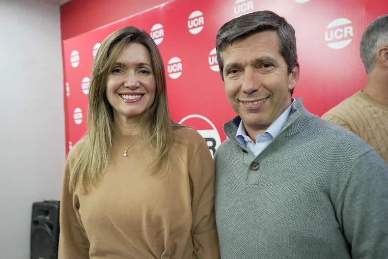 Griselda Petri, actual vice de la UCR, junto a Andr&eacute;s Lombardi, titular del partido.&nbsp;