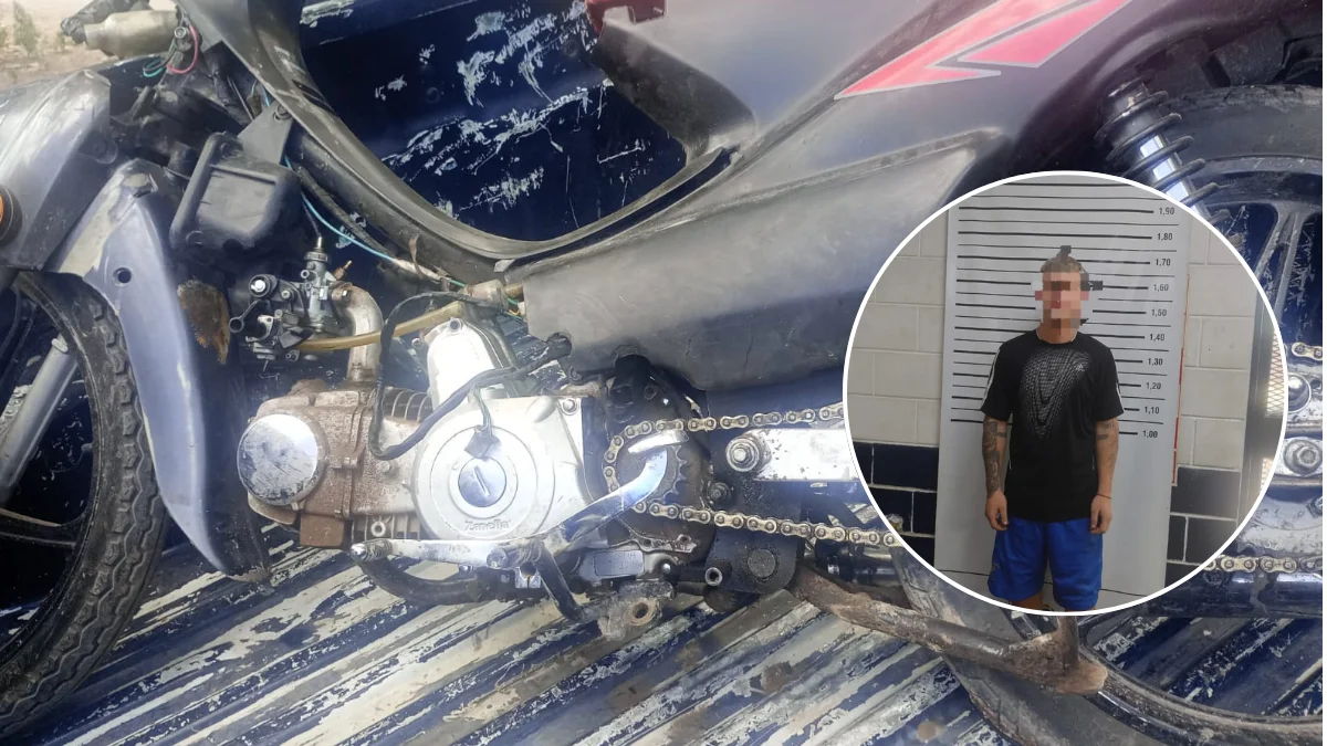 Intento de fuga en Las Heras: circulaba en una moto con el chasis adulterado y terminó aprehendido
