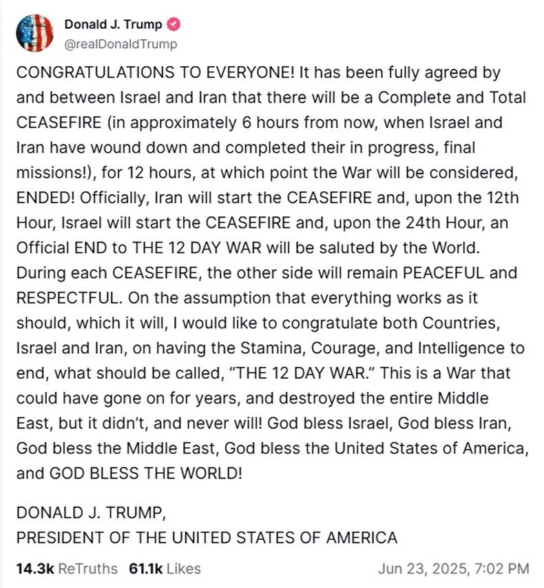 Las palabras de Donald Trump.
