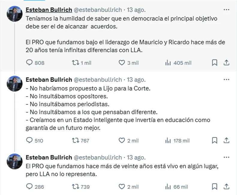 La publicaci&oacute;n que comparti&oacute; el presidente del Pro mendocino, Gabriel Pradines.&nbsp;