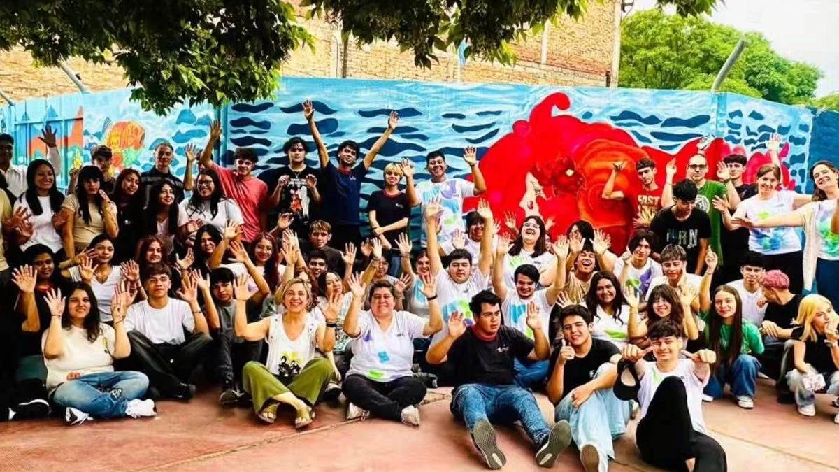 El agua se defiende: alumnos de una escuela de San Rafael pintaron un mural para generar conciencia