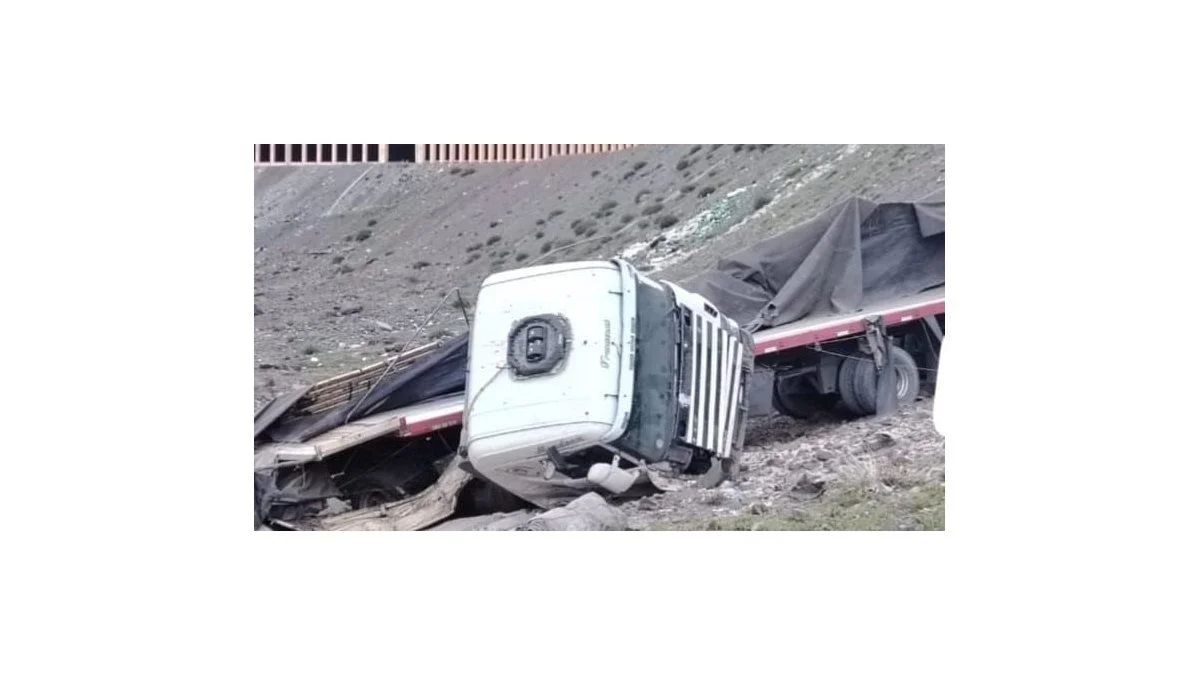 Un camión desbarrancó y suspendieron el tránsito en el Paso a Chile